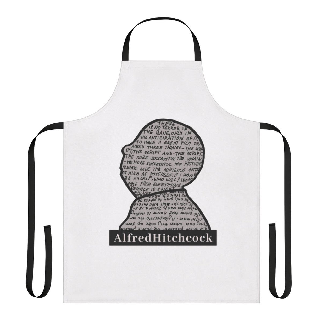 Grey apron with Alfred Hitchcock's portrait