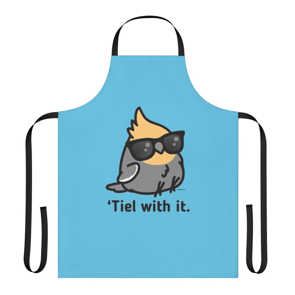 Grey cockatiel graphic printed on a high-quality apron for bird enthusiasts