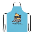 Grey cockatiel graphic printed on a high-quality apron for bird enthusiasts