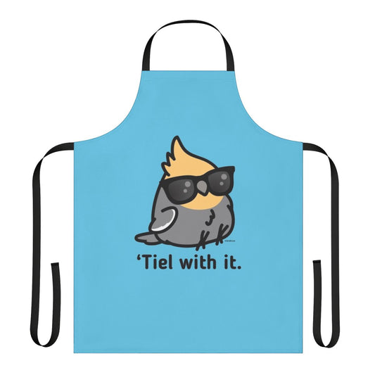 Grey cockatiel graphic printed on a high-quality apron for bird enthusiasts