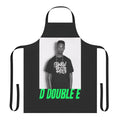 Grime-inspired cooking apron with text "D Double E"