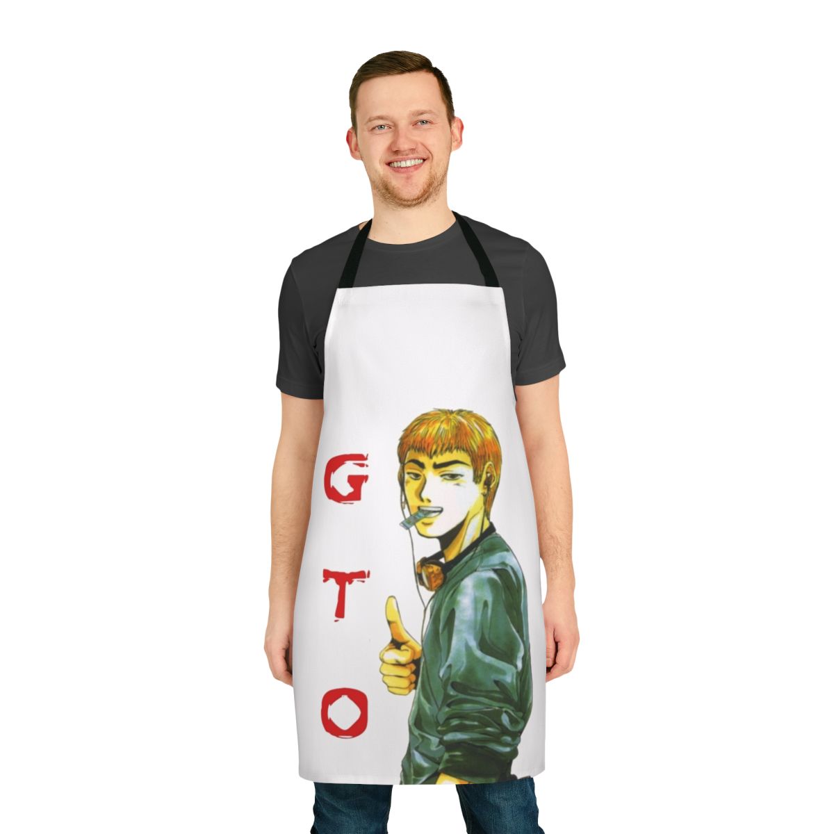 Gto-inspired graphic apron with manga-style artwork