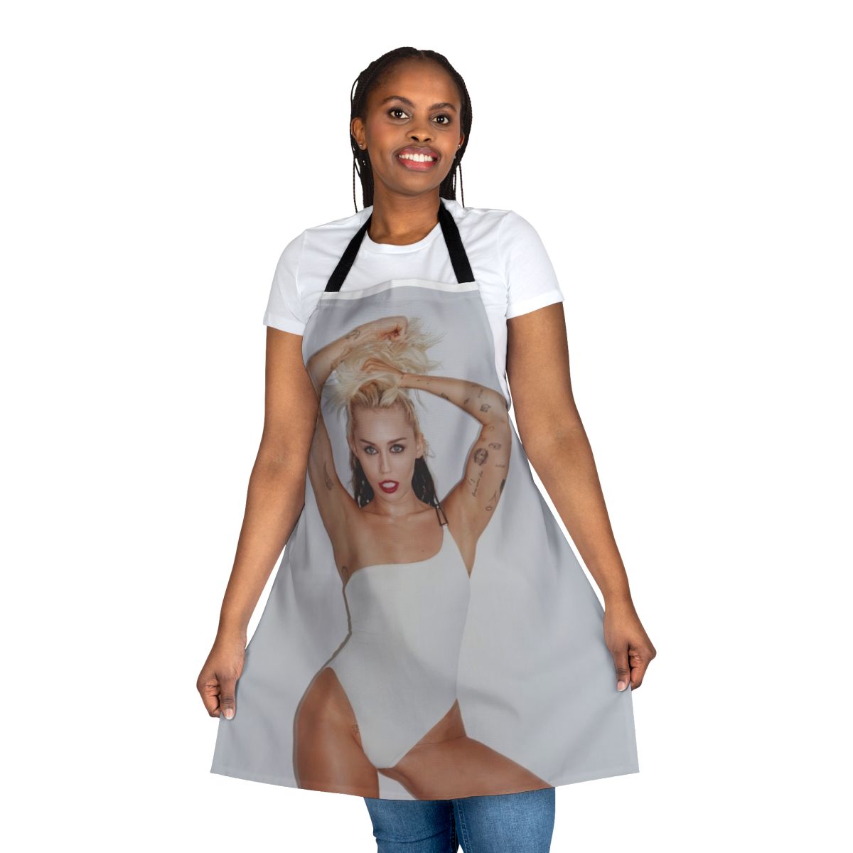 Floral and musical-themed apron inspired by the iconic Hannah Montana character