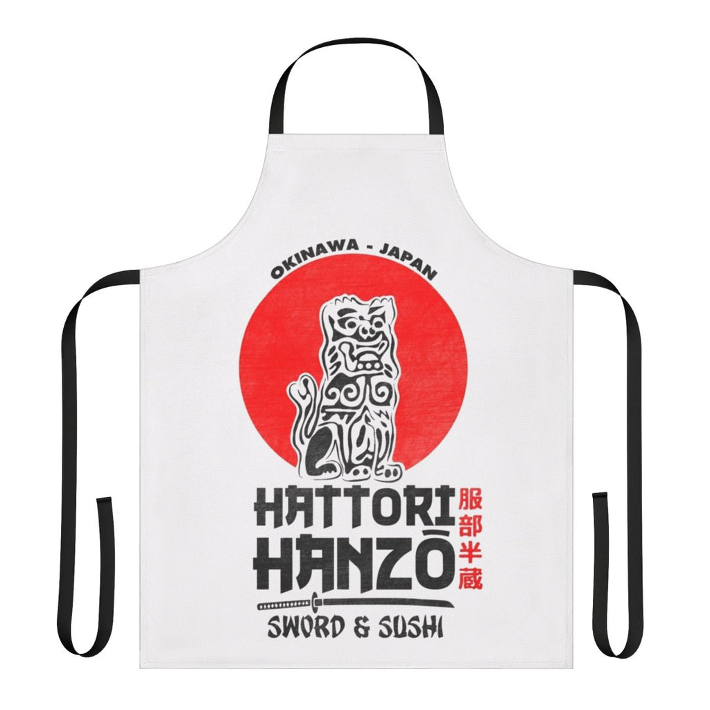 Hattori Hanzo-inspired apron featuring samurai and martial arts design