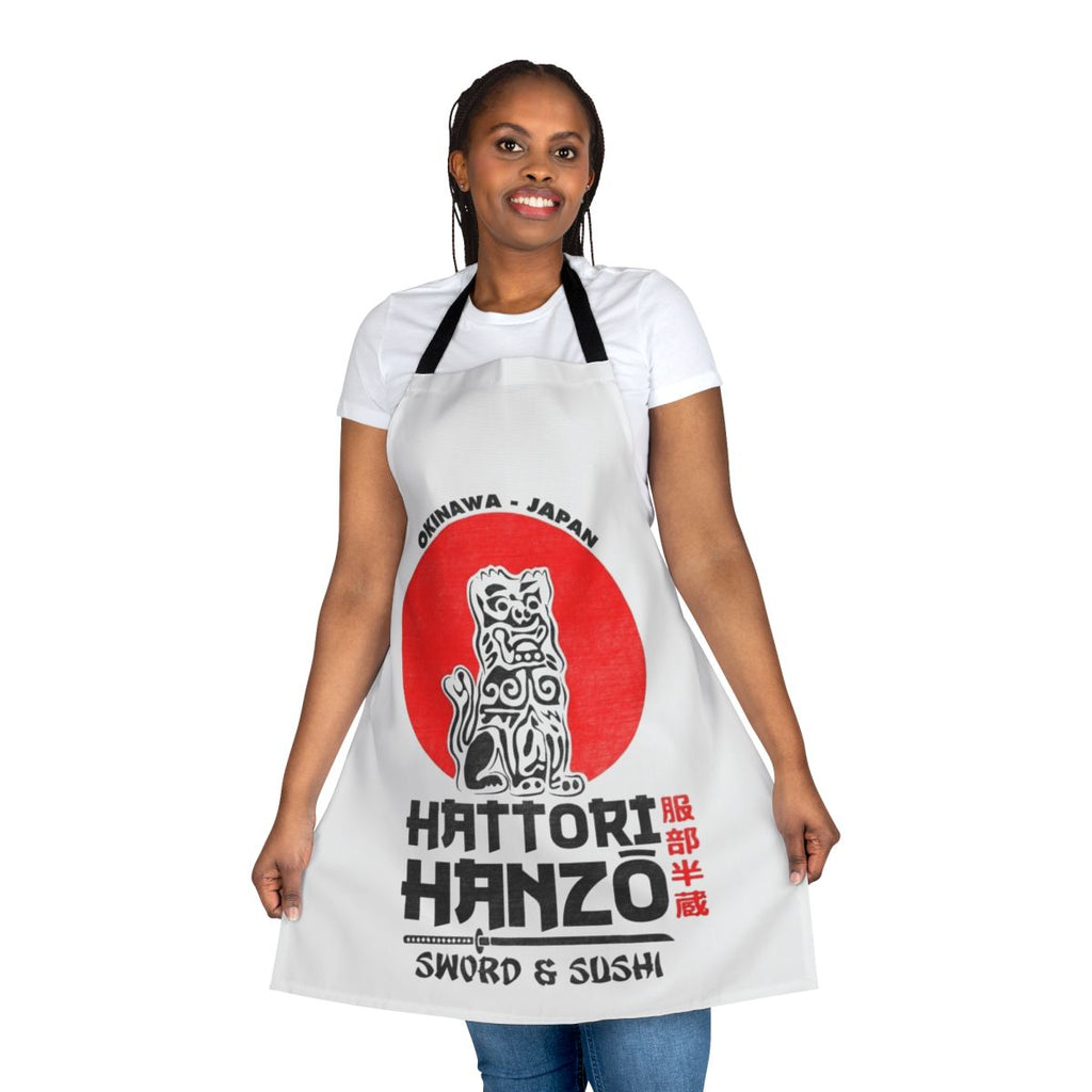 Hattori Hanzo-inspired apron featuring samurai and martial arts design