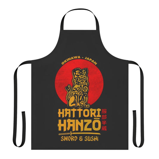 Hattori Hanzo inspired apron featuring a samurai design and Japanese elements