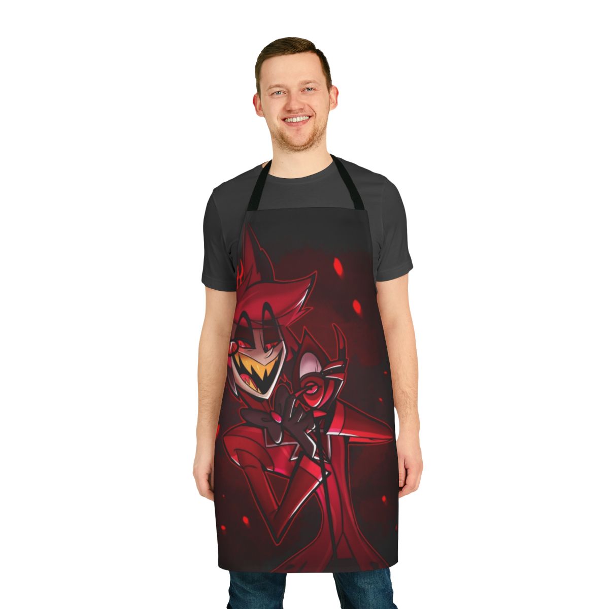 Hazbin Hotel Alastor-themed apron for fans of the popular animated series