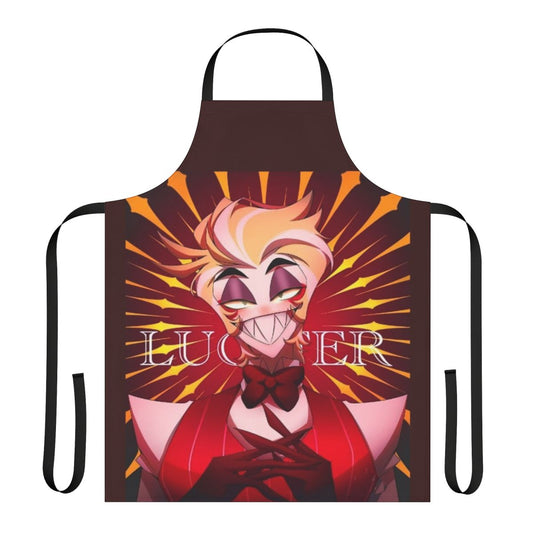 Hazbin Hotel Lucifer Morningstar themed apron with cartoon character design