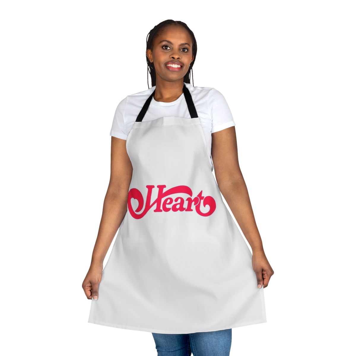 Apron featuring a heart-themed design, perfect for music fans