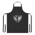 A white apron with a heart design, inspired by pop music and Miley Cyrus.