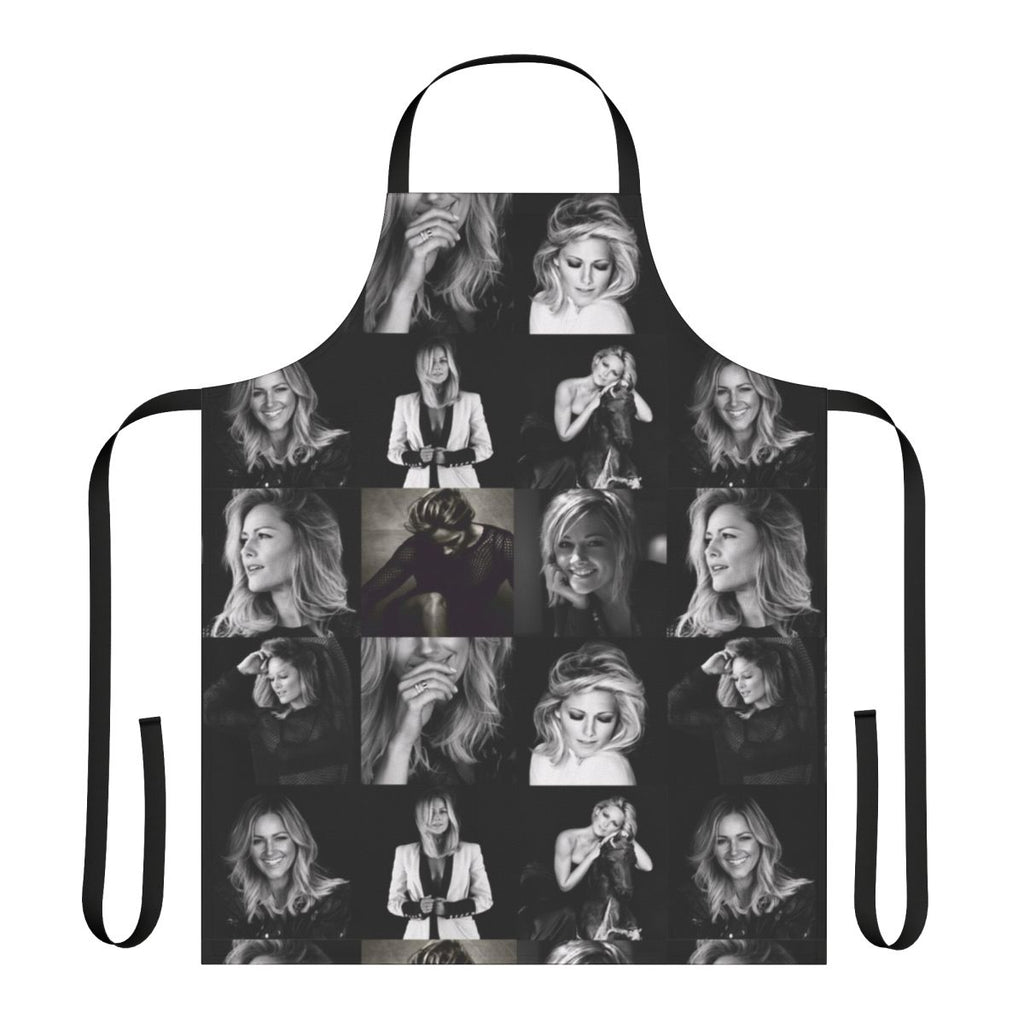 Unique apron featuring a collage of images and designs inspired by German pop star Helene Fischer
