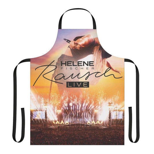 Stylish black and white apron featuring a portrait of German pop singer Helene Fischer