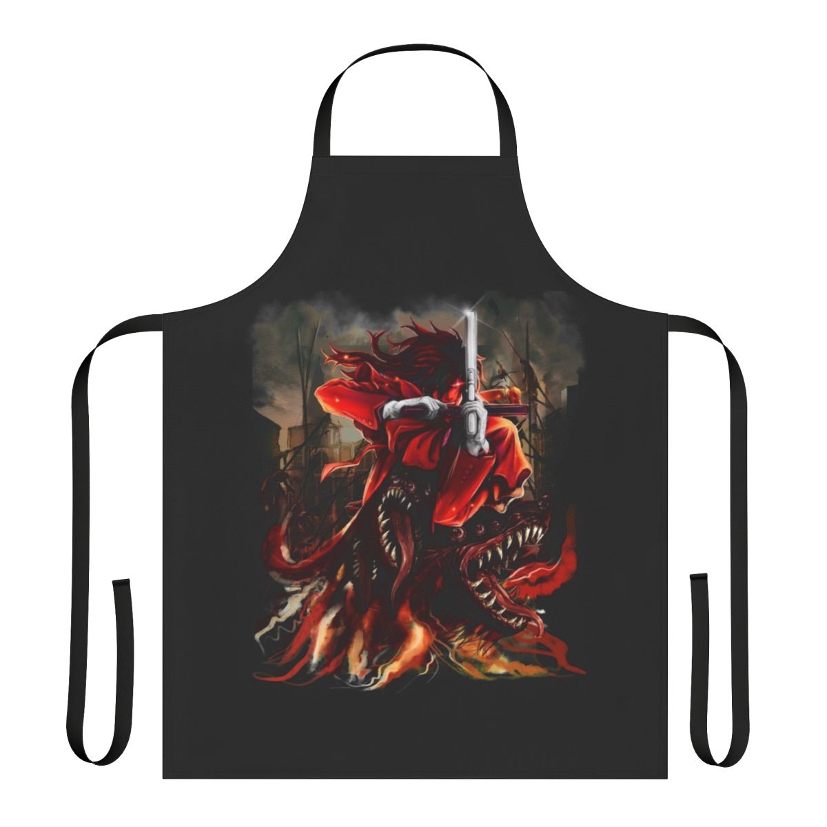 A high-quality apron featuring the iconic "The Bird of Hermes" design from the Hellsing anime/manga series.