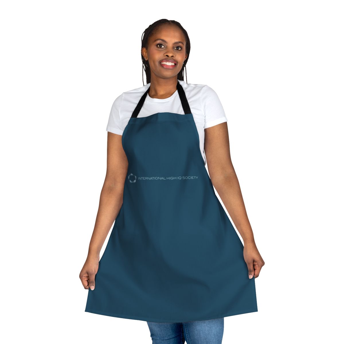 Apron featuring the International High IQ Society logo in blue
