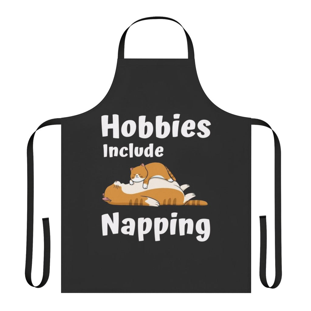 Stylish apron with "Hobbies Include Napping" design