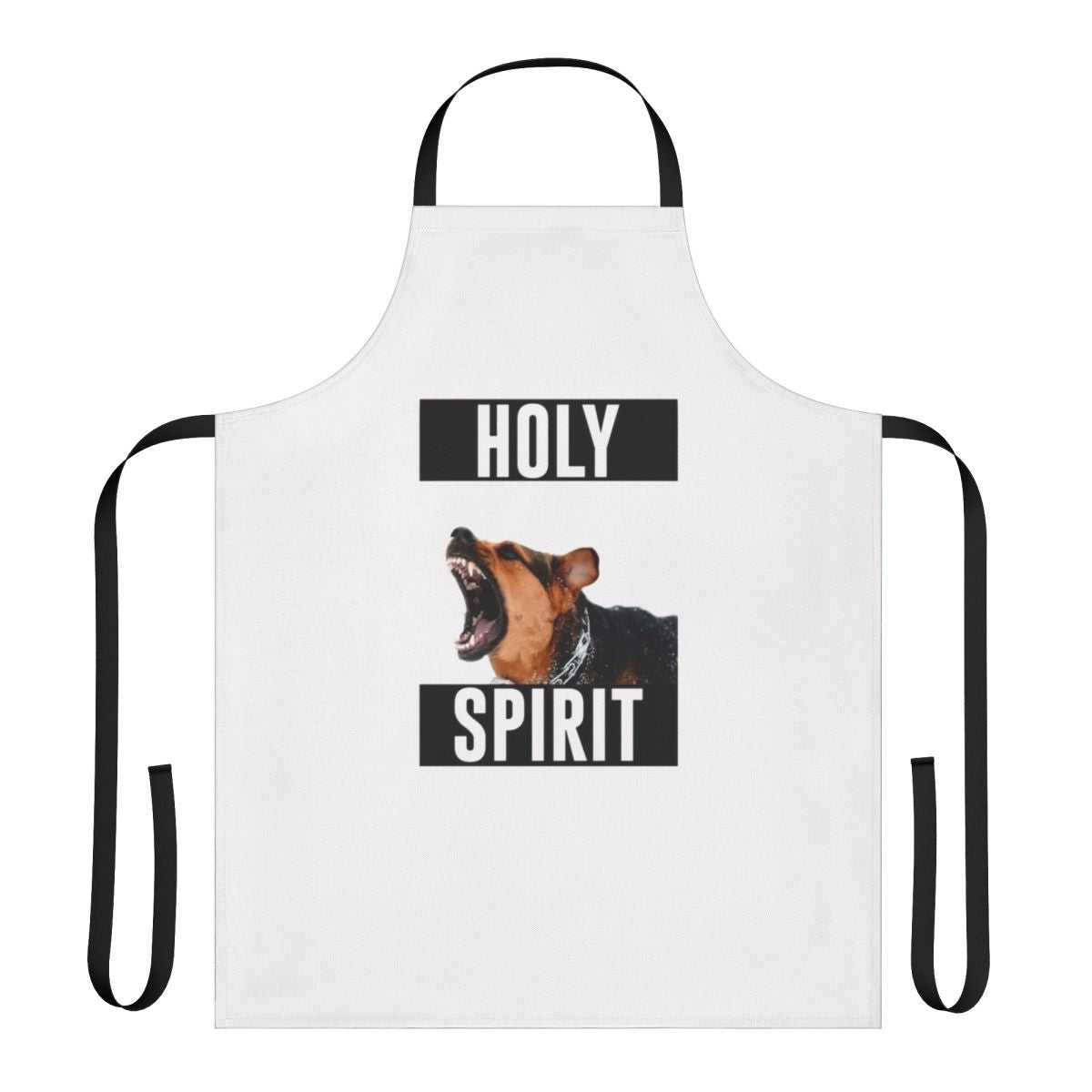 Vibrant apron with a holy spirit design, perfect for the kitchen
