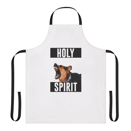 Vibrant apron with a holy spirit design, perfect for the kitchen