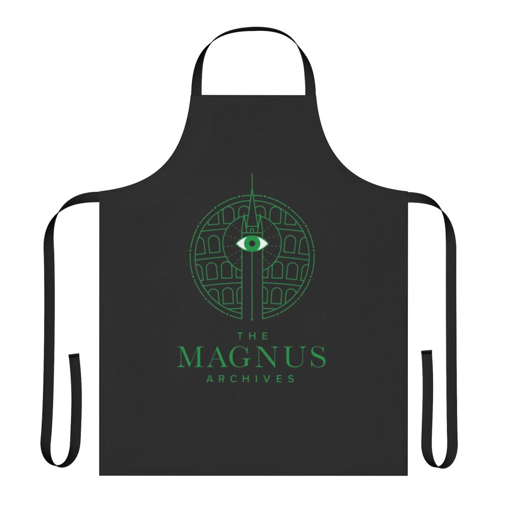 A high-quality apron featuring the iconic Panopticon eye design, inspired by the beloved horror podcast The Magnus Archives.