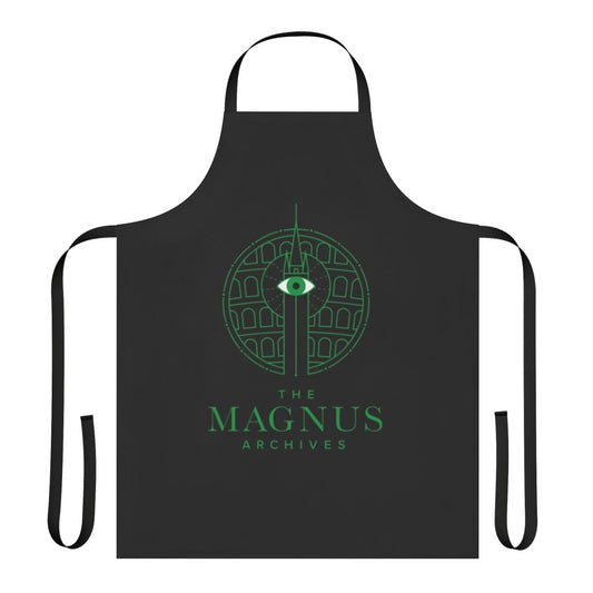 A high-quality apron featuring the iconic Panopticon eye design, inspired by the beloved horror podcast The Magnus Archives.