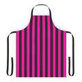 A vibrant hot pink and black striped apron for the kitchen