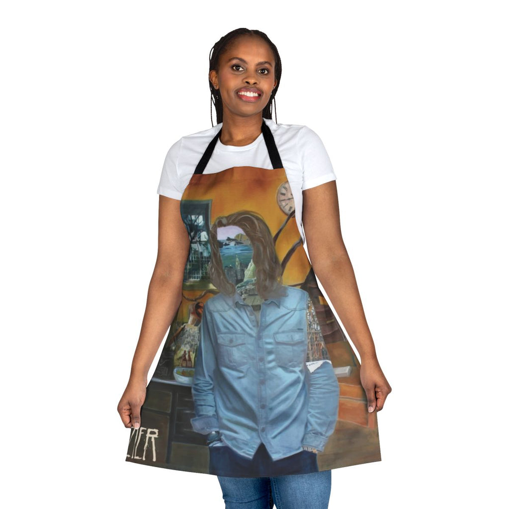 Stylish black apron with Hozier-inspired design, perfect for fans of the alternative music artist.