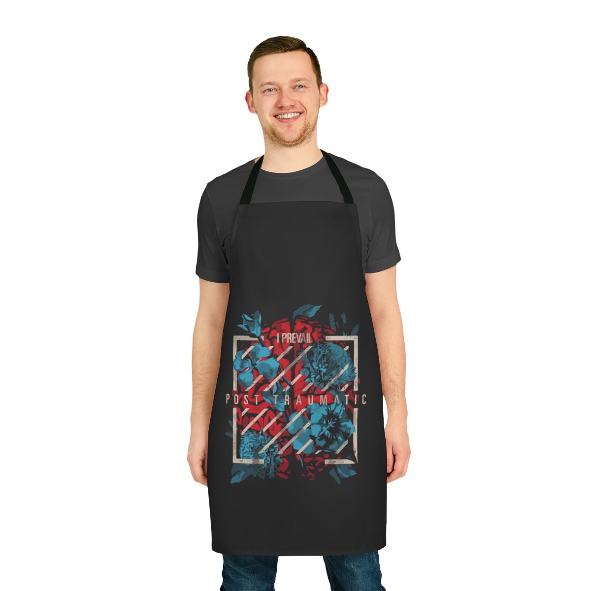 Durable and versatile I Prevail-themed apron for the dedicated band enthusiast