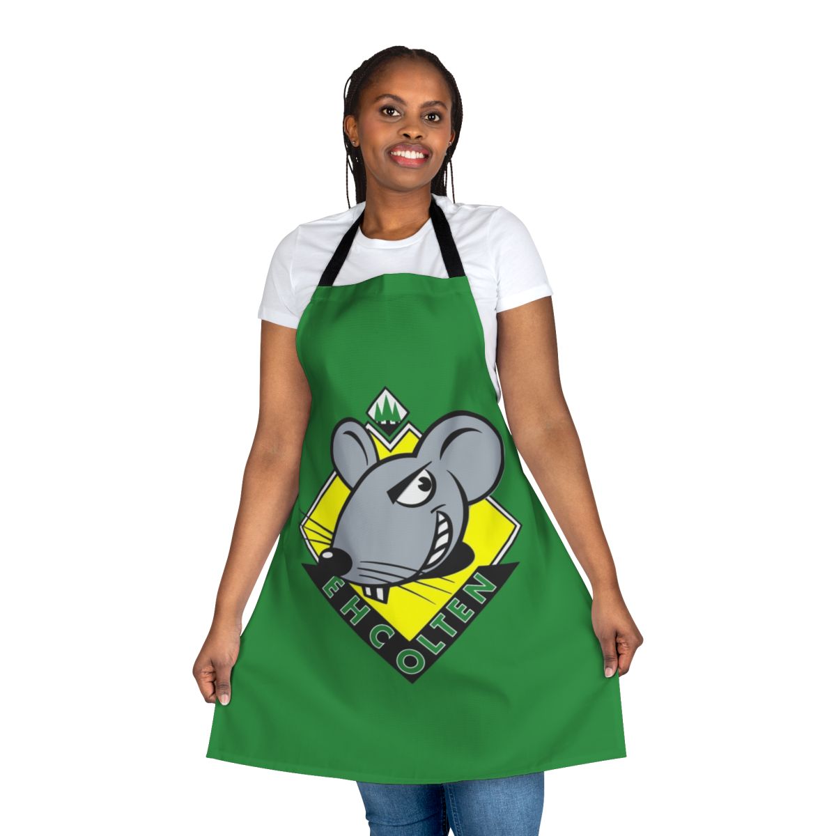 Apron featuring a hockey theme design for ice hockey enthusiasts