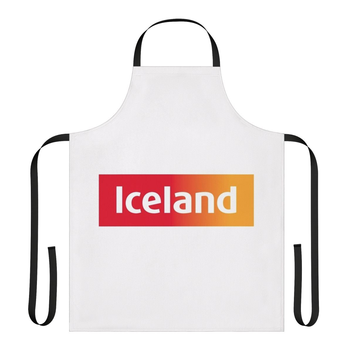 Vibrant Iceland-themed apron with traditional designs, perfect for the kitchen