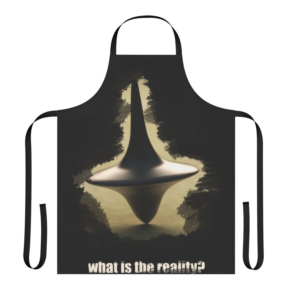 Inception-themed apron featuring a spinning top graphic, perfect for movie fans