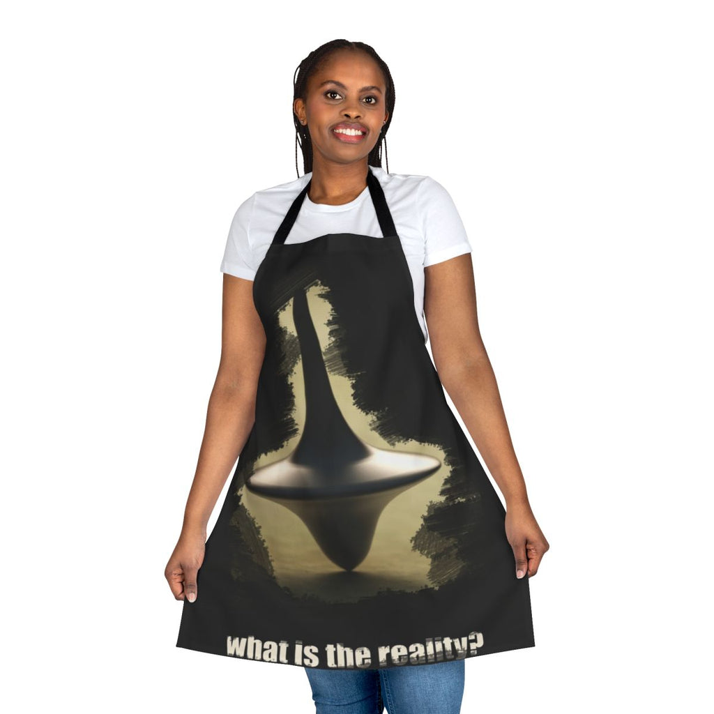 Inception-themed apron featuring a spinning top graphic, perfect for movie fans
