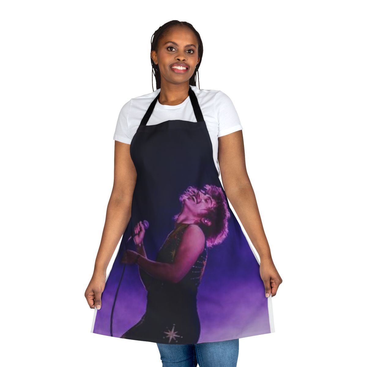 Indie rock-inspired apron featuring the name and image of Josh Kiszka from the band Greta Van Fleet
