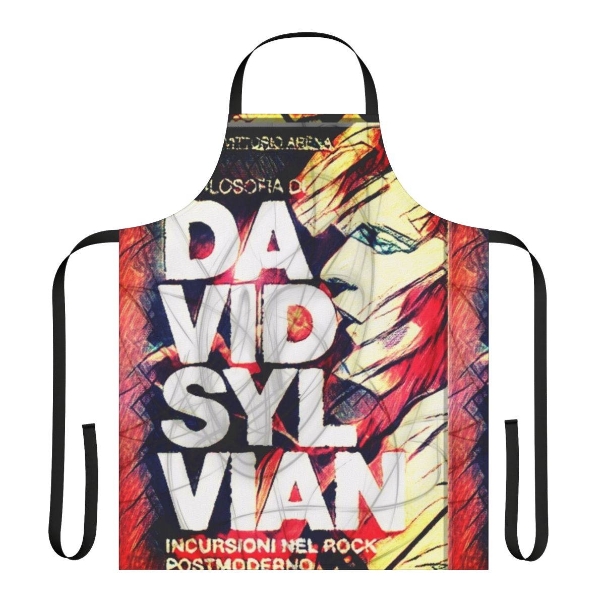 Stylish ink well-patterned apron for pop music and avant-garde rock enthusiasts