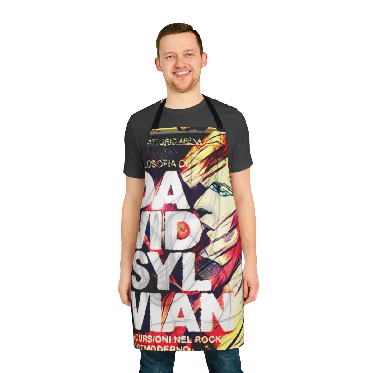 Stylish ink well-patterned apron for pop music and avant-garde rock enthusiasts