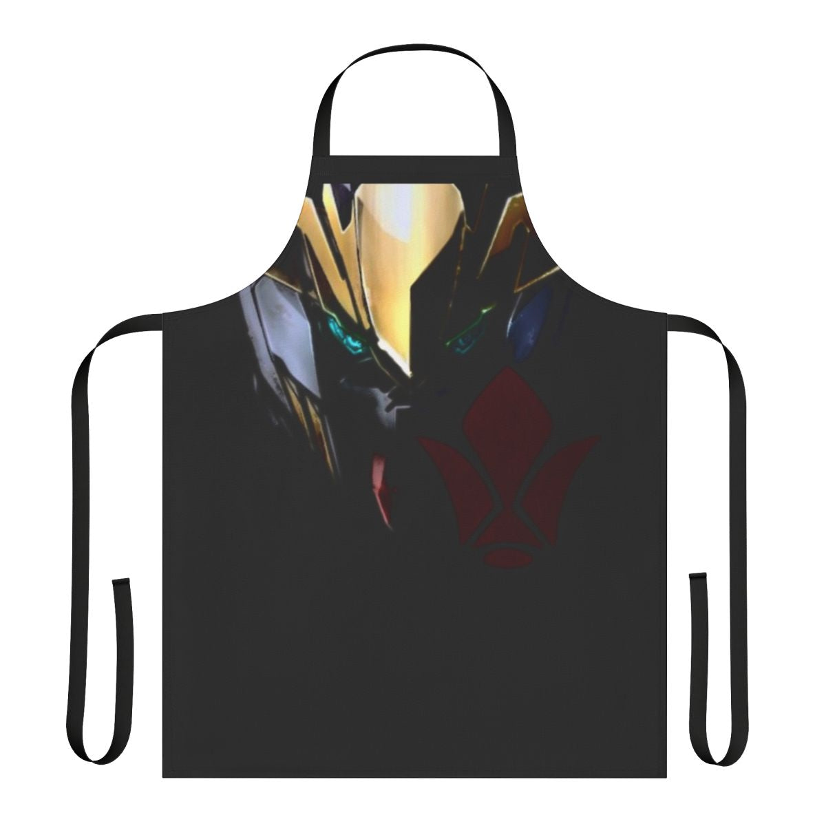 Apron featuring the Barbatos mobile suit and Tekkadan logo from the anime series Iron-Blooded Orphans