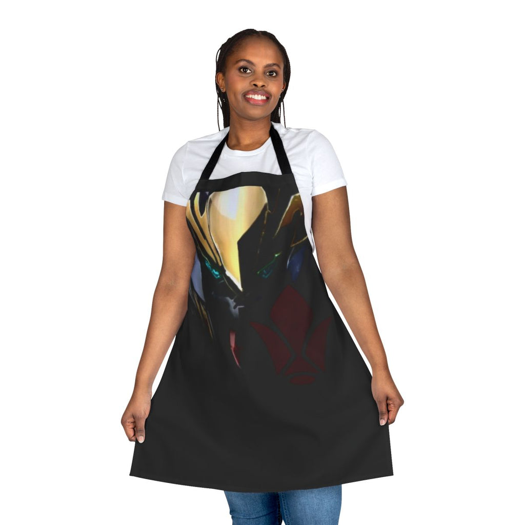 Apron featuring the Barbatos mobile suit and Tekkadan logo from the anime series Iron-Blooded Orphans