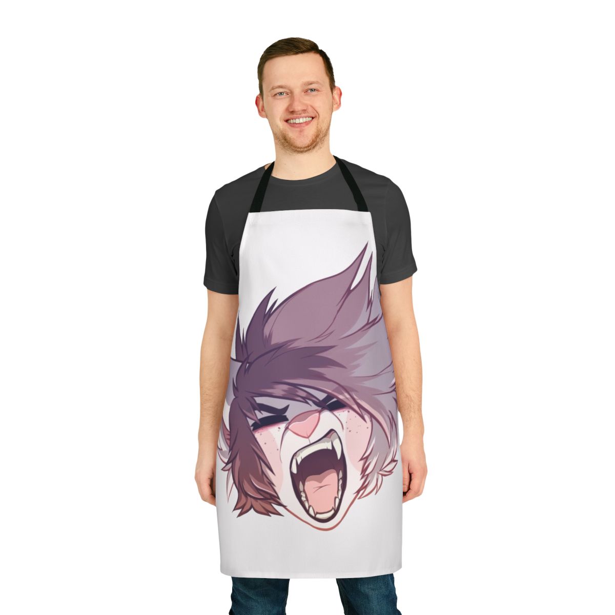 Iscream-themed apron with punk, emo, and furry style design