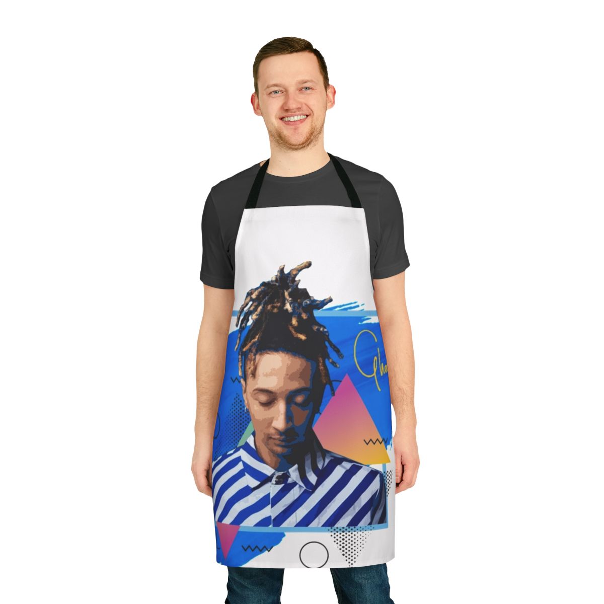 Stylish and high-quality Italian apron featuring Ghali's music and Italian vibes