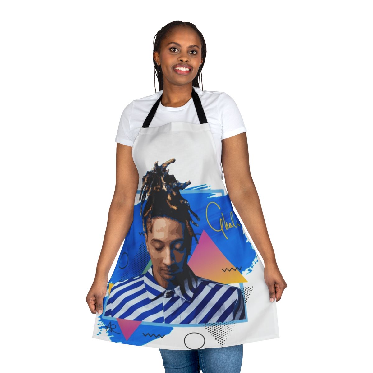 Stylish and high-quality Italian apron featuring Ghali's music and Italian vibes