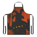 Stylish black apron with Janet Jackson-inspired silhouette graphic
