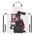 Japanese-inspired apron featuring ninja, samurai, and geisha motifs