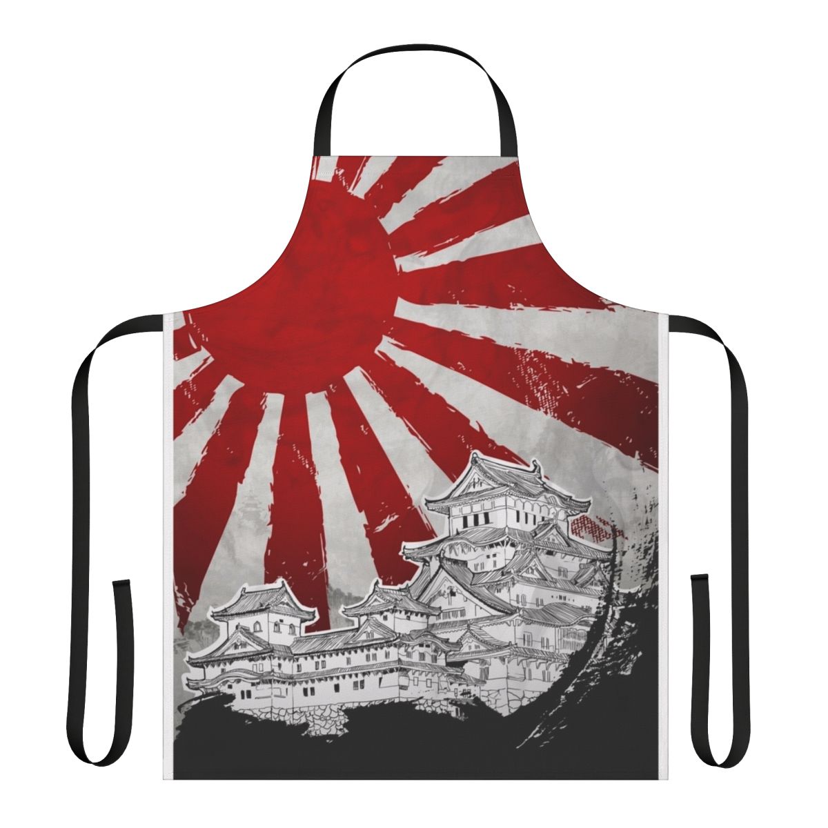 Vibrant Japanese-style apron featuring a rising sun motif