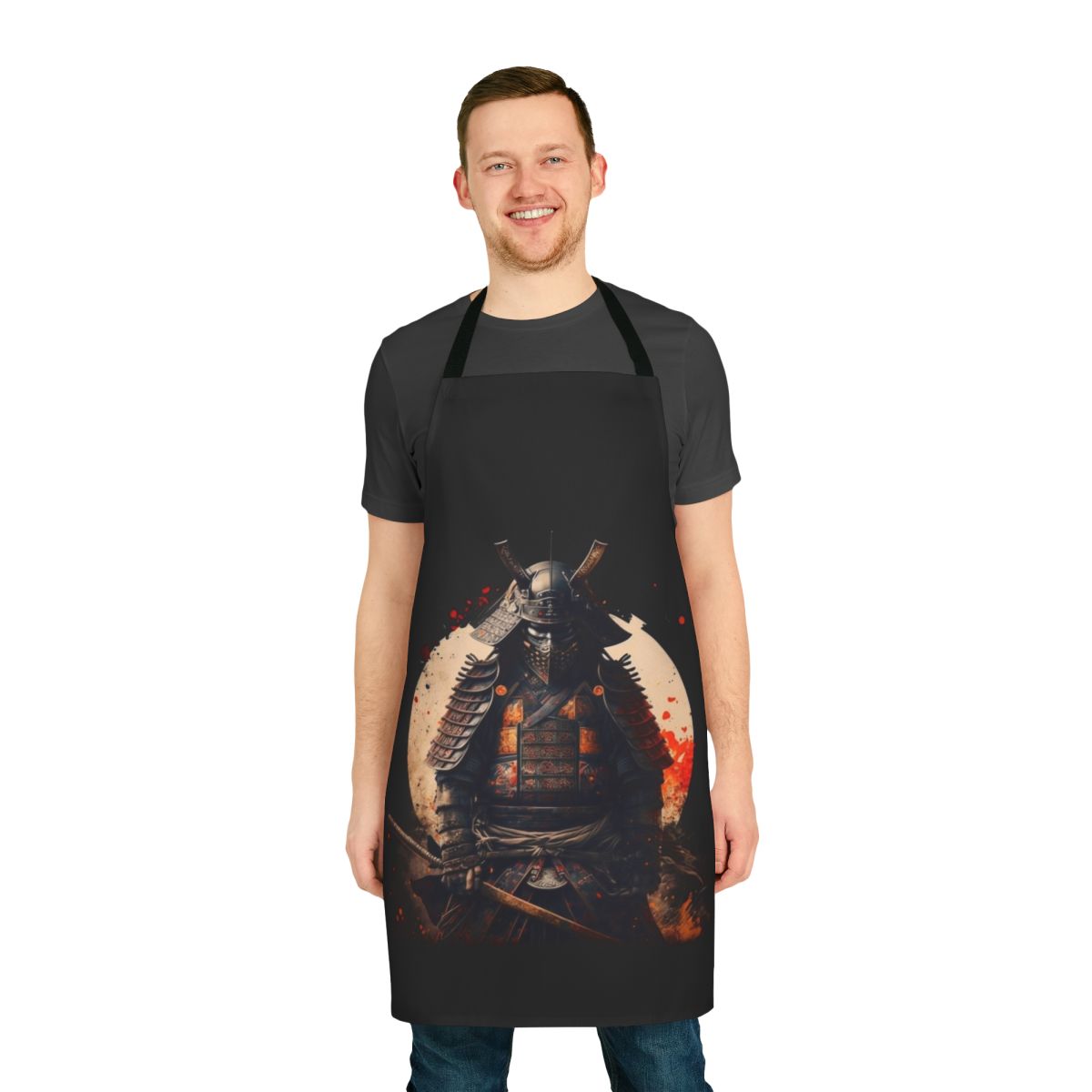 Samurai-inspired apron with minimalist Japanese design for home, kitchen, or martial arts use
