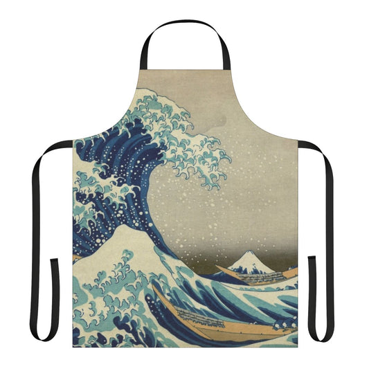 Apron featuring the famous Kanagawa Wave Japanese artwork design