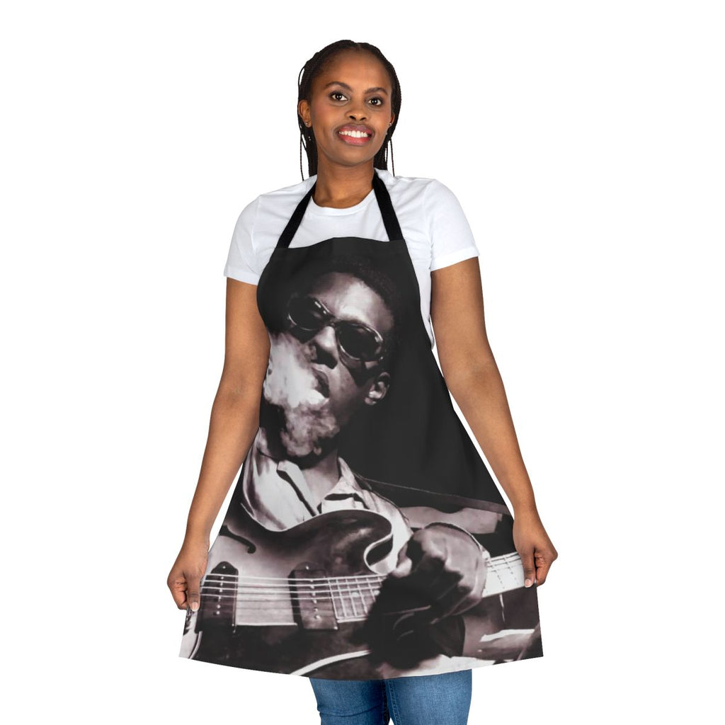 Apron with jazz guitar and musician icons in tribute to Grant Green