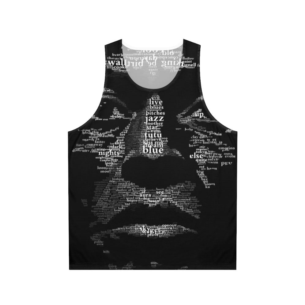 Unisex tank top with a jazz music design