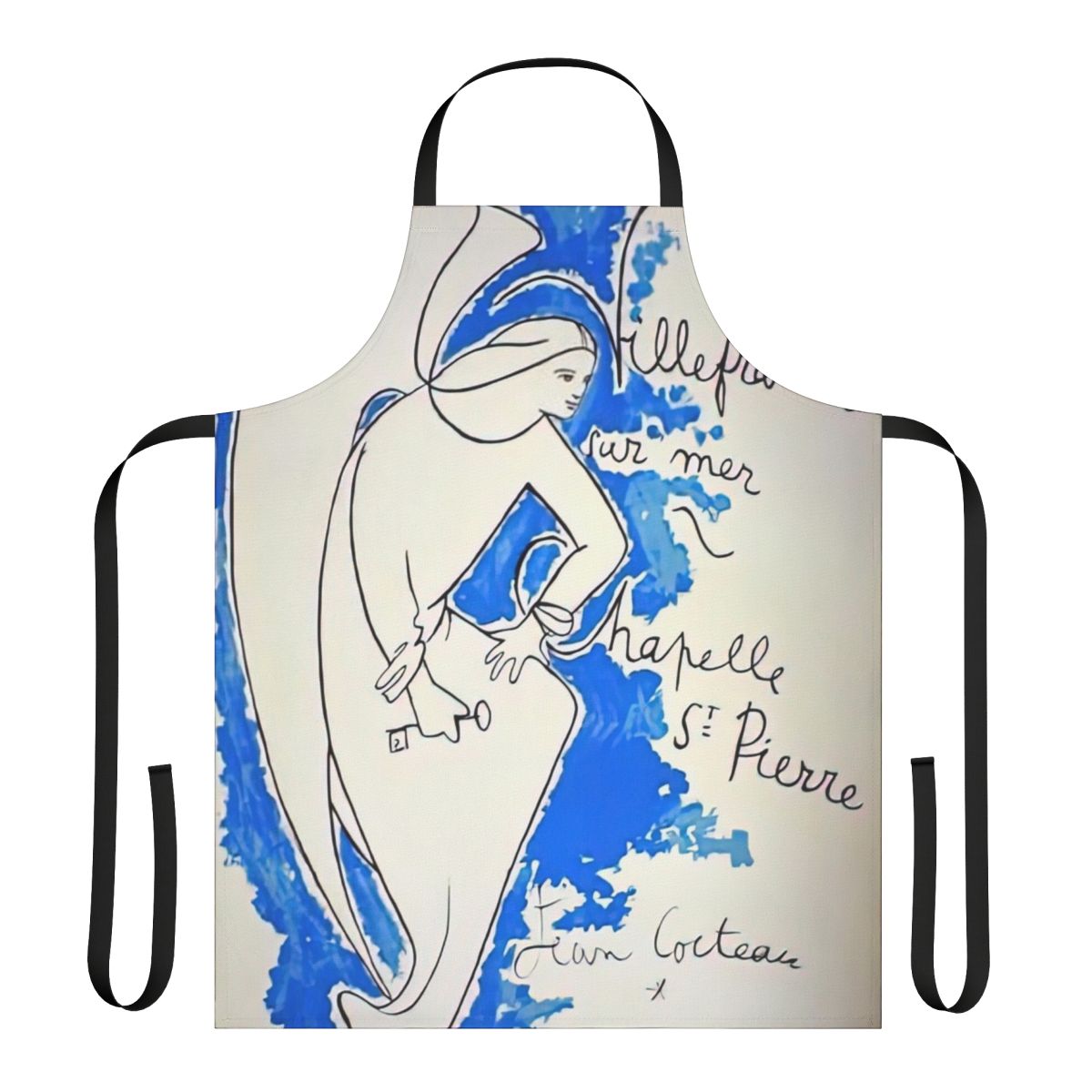 Jean Cocteau-inspired apron featuring the artist's iconic artwork and designs