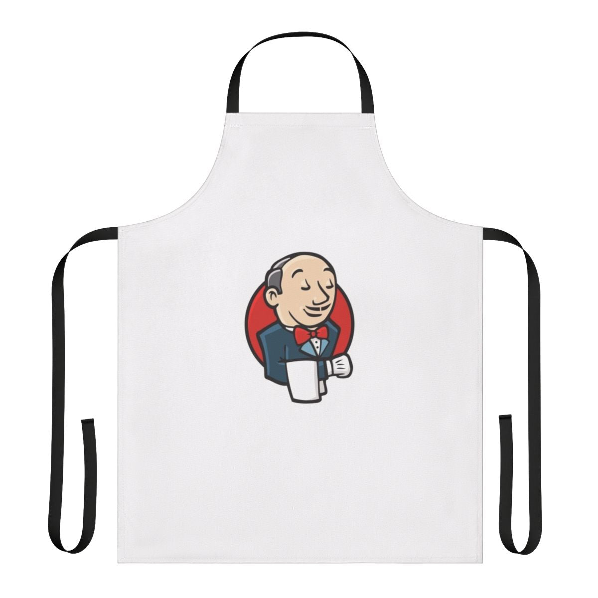 Apron featuring the Jenkins logo, a popular open-source automation server used in software development and deployment