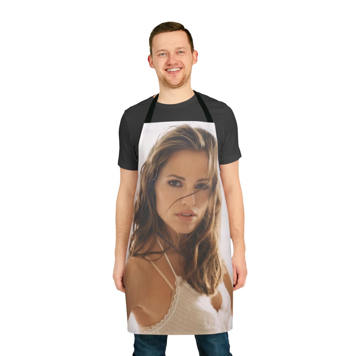 Jennifer Garner-inspired cooking apron featuring a sleek design for the modern kitchen