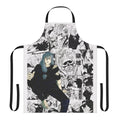 Stylish black and white apron featuring the character Mahito from the anime/manga Jujutsu Kaisen