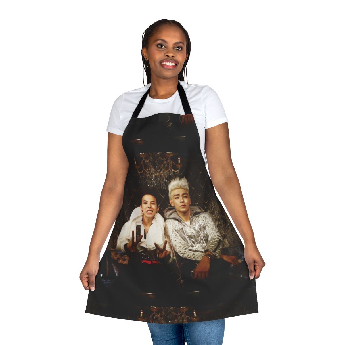 Stylish K-pop inspired apron with Bigbang and G-Dragon design